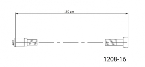 Sapho SOFTFLEX műanyag zuhanycső, 150 cm, matt fekete/króm (1208-16)