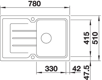 BLANCO CLASSIC Neo 45 S Silgranit mosogató, muskat 524013