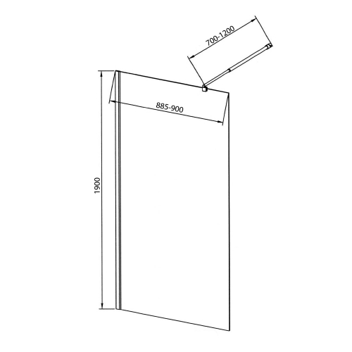 Sapho AQUALINE WALK IN 90 cm fix zuhanyfal BRICK üveggel, króm WI090