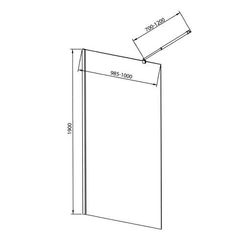 Sapho AQUALINE WALK IN 100 cm fix zuhanyfal BRICK üveggel, króm WI100
