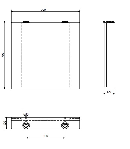 AQUALINE KORIN LED tükör világítással 70x70x12cm KO380