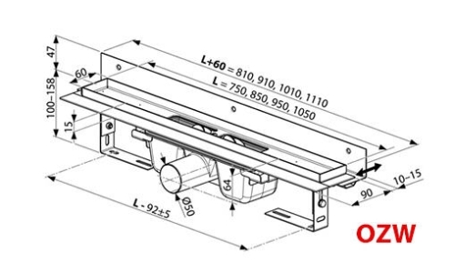 Ravak OZW RAVAK Chrome 750 - rozsdamentes acél (falhoz) X01624