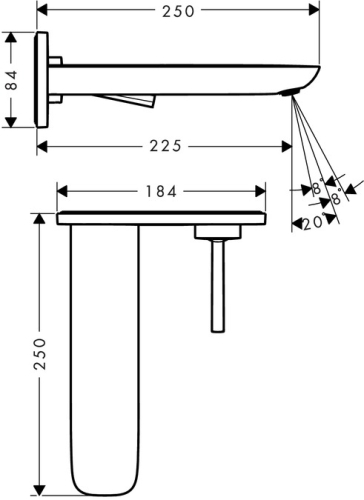 Hansgrohe PuraVida Egykaros mosdócsaptelep falsík alatti szereléshez, króm/fehér 15085400