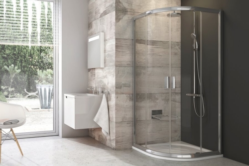 Ravak Blix BLCP4-80 80x80 cm negyedköríves zuhanykabin (fehér+Grafit) 3B240100ZH