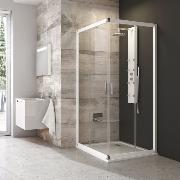 Ravak Blix BLRV2-80 80x80 cm szögletes zuhanykabin (szatén+Grafit) 1LV40U00ZH