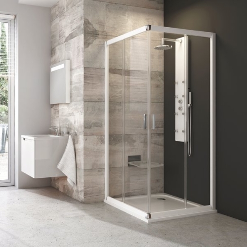 Ravak Blix BLRV2-90 90x90 cm szögletes zuhanykabin (fehér+Grafit) 1LV70100ZH