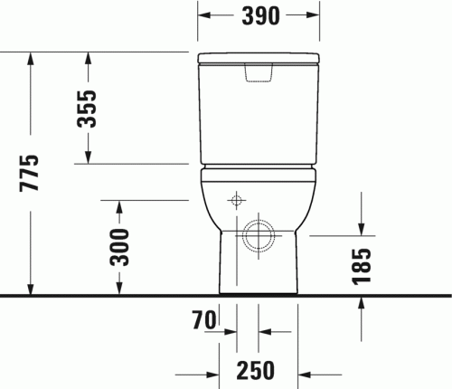 Duravit Durastyle Basic perem nélküli monoblokkos wc csésze (2182090000)