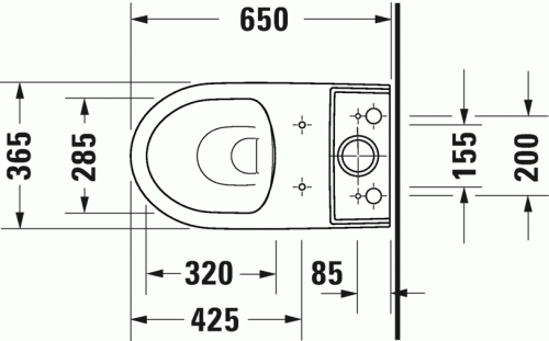 Duravit Durastyle Basic perem nélküli monoblokkos wc csésze (2182090000)