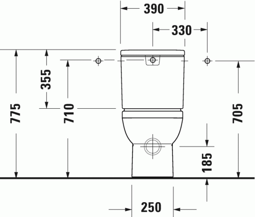 Duravit Durastyle Basic perem nélküli monoblokkos wc csésze (2182090000)