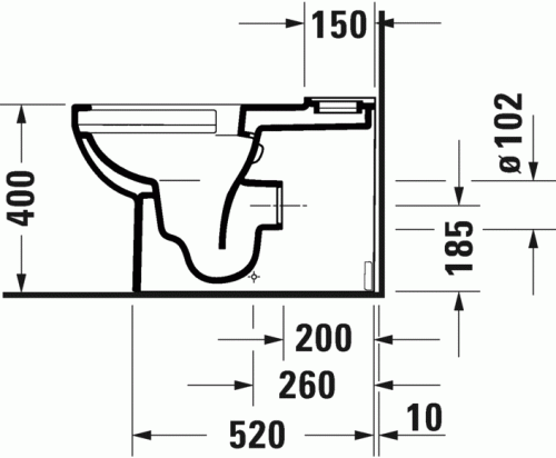 Duravit Durastyle Basic perem nélküli monoblokkos wc csésze (2182090000)