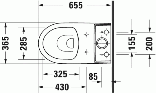 Duravit Durastyle Basic perem nélküli monoblokkos wc csésze 2183090000
