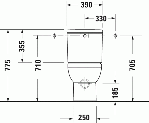 Duravit Durastyle Basic perem nélküli monoblokkos wc csésze 2183090000