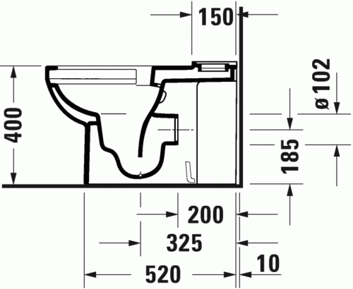 Duravit Durastyle Basic perem nélküli monoblokkos wc csésze 2183090000