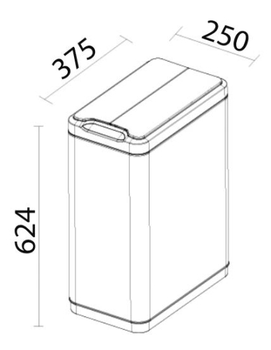 Sapho PHANTOM szemetes, 30 l, szenzoros, soft close, szálcsiszolt rozsdamentes acél (DR430)