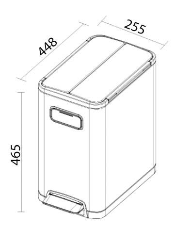 Sapho ECOFLY szemetes, 20 l, pedálos, soft close, szálcsiszolt rozsdamentes acél (DR620)