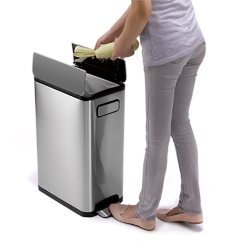 Sapho ECOFLY szemetes, 30 l, pedálos, soft close, szálcsiszolt rozsdamentes acél (DR630)