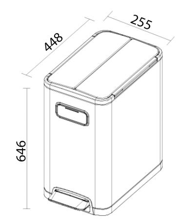 Sapho ECOFLY szemetes, 30 l, pedálos, soft close, szálcsiszolt rozsdamentes acél (DR630)