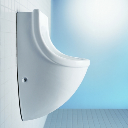 Duravit Starck 3 hátsó vízbekötésű piszoár WonderGliss felülettel, légy matricával 08213500071