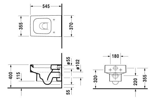 Duravit Vero fali wc WonderGliss felülettel 22170900641