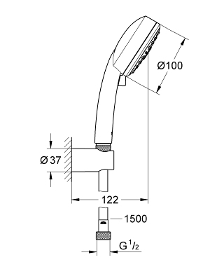 Grohe Tempesta ÚJ Cosmopolitan zuhanygarnitúra III 9,5 liter/perc 27588 002 (27588002)