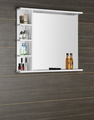 AQUALINE KORIN LED tükör világítással és polccal, 80x70x12cm KO350