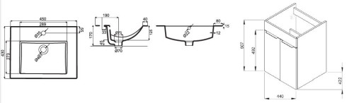 Jika Cube alsószekrény 45x43 cm-es mosdóval, fehér H4536211763001