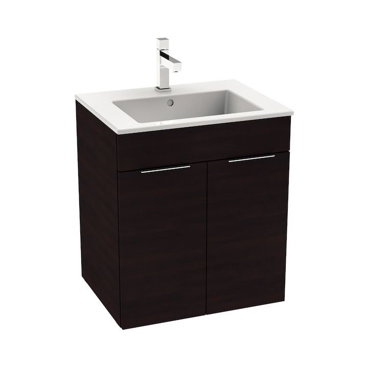 Jika Cube alsószekrény 55x43 cm-es mosdóval, sötét tölgy H4536111763021