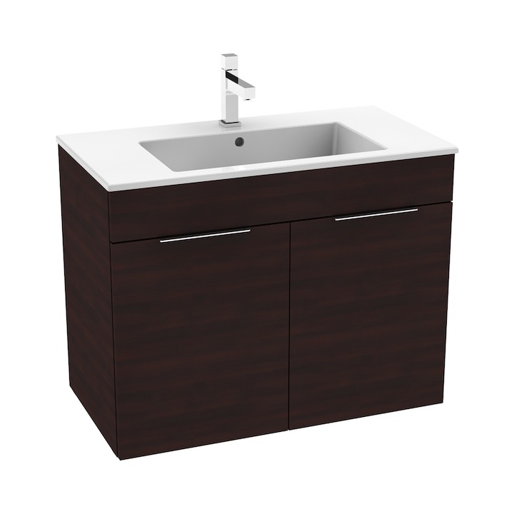 Jika Cube alsószekrény 80x43 cm-es mosdóval, sötét tölgy H4537521763021
