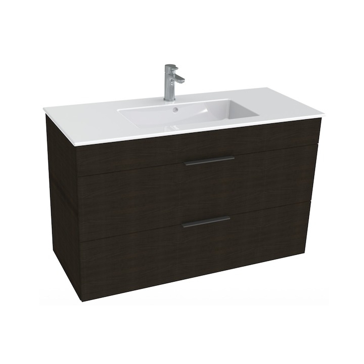 Jika Cube alsószekrény 100x43 cm-es mosdóval, sötét tölgy H4536521763021