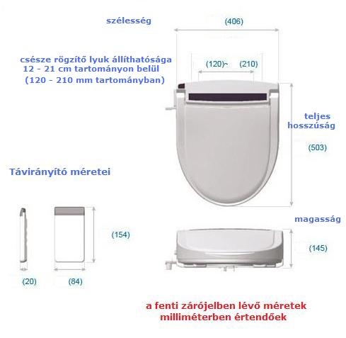 Easy-Bid 2500 R automata elektromos luxus bidé led távirányítóval