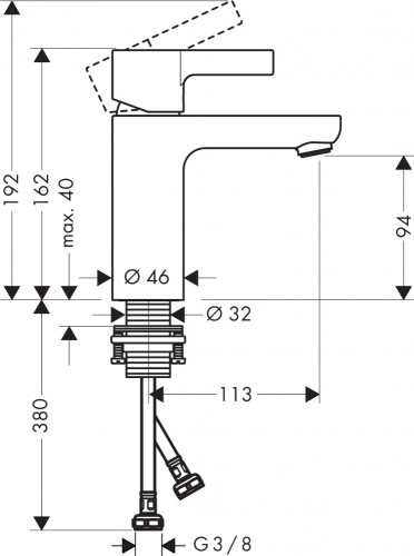 Hansgrohe Metris S egykaros mosdócsaptelep lefolyógarnitúra nélkül 2 l/perc 31015000