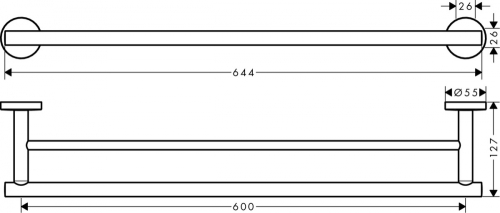 Hansgrohe Logis Universal dupla törölközőtartó 41712000