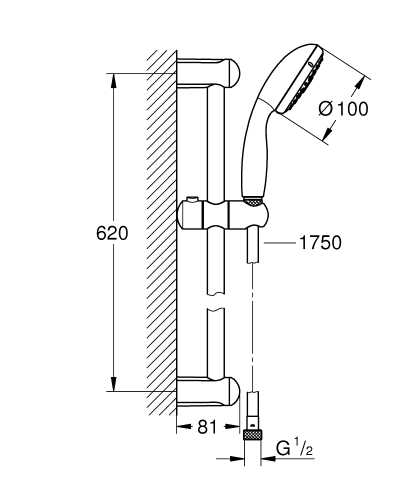 Grohe New Tempesta 100 zuhanygarnitúra III 27794001