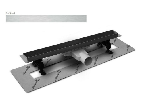 Radaway SLIM 65 cm-es rozsdamentes zuhanyfolyóka Steel ráccsal 5L065S + 5R065SS