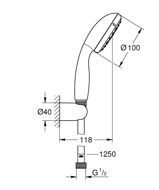 Grohe New Tempesta 100 II zuhanygarnitúra 2779810E