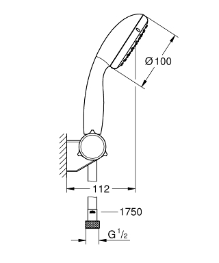 Grohe New Tempesta 100 II zuhanygarnitúra 2760110E