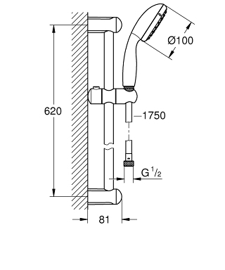 Grohe New Tempesta 100 II zuhanygarnitúra 2759810E
