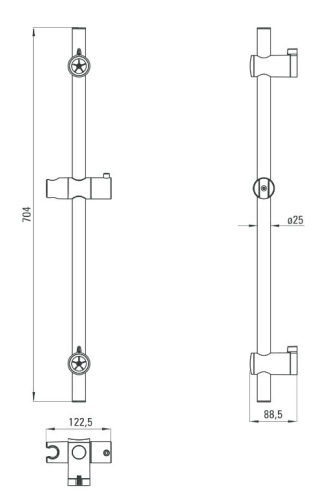 Deante Round zuhanytartó rúd NOR 051D