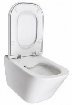 Roca Duplo falbaépített tartály PL2 nyomólappal, The Gap perem nélküli fali WC-vel, normál wc ülőkével