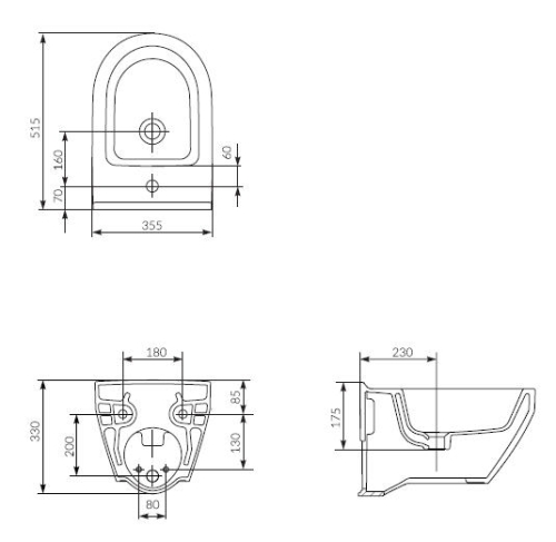Cersanit Crea ovális fali bide K114-009