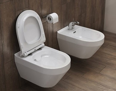 Cersanit Crea CleanOn perem nélküli ovális fali wc, lassú záródású ülőkével S701-212