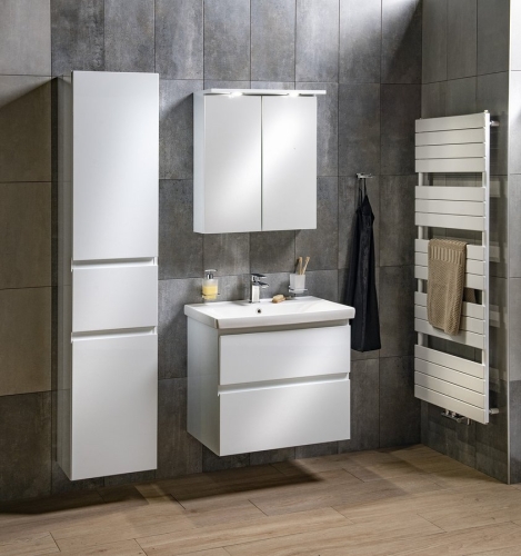 Sapho AQUALINE KAWA 60x70cm tükrösszekrény LED világítással, fehér WGL60