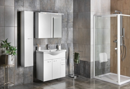Sapho AQUALINE KAWA 80x70cm tükrösszekrény LED világítással, fehér WGL80