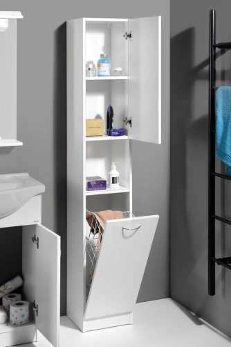 AQUALINE SIMPLEX ECO állószekrény szennyeskosárral 30x180x30cm (SIME310)