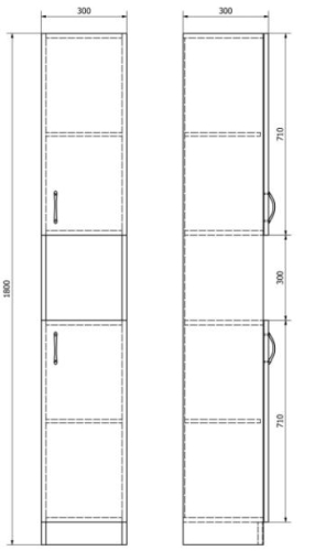 AQUALINE SIMPLEX ECO állószekrény 30x180x30cm (SIME320)