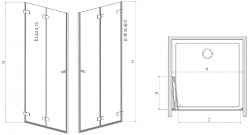 Radaway Arta DWB 100 B zuhanyajtó (386152-03-01L)