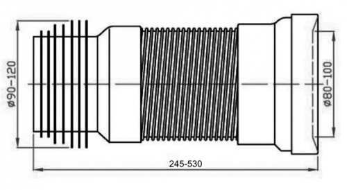 Sapho Flexibilis hátsó WC bekötő, hossza állítható 230-470 mm (WJ1003B)