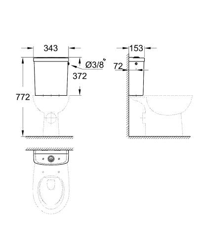 Grohe Bau Ceramic monoblokkos wc-hez tartály 39494000