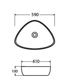Wellis Iris 59x41 cm pultra építhető mosdó,WF00049