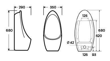 Wellis Evolo felső bekötésű piszoár WF00052